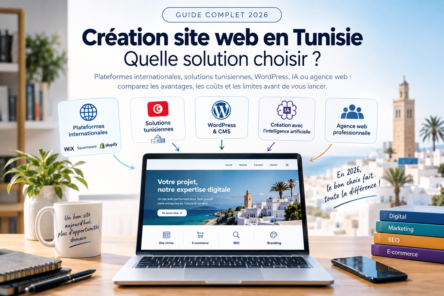 Création site web Tunisie quelle solution choisir en 2026